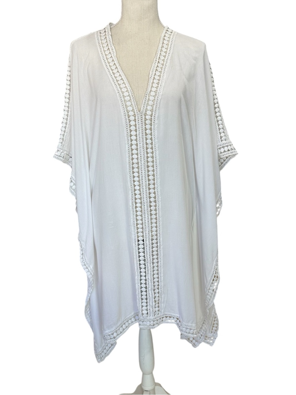 Tommy Bahama Swimsuit Cover Up Lace Trim Tunic White Women’s Size X-Small
